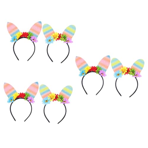 FRCOLOR 6 Stk Stirnband Ostern Requisiten Haargummis Für Kleine Mädchen Hochstuhl-banner Hase Für Babymädchen Ostern Kopfband Osterhaarband Mädchen Haarschmuck Stoff Leiner Symphonie von FRCOLOR