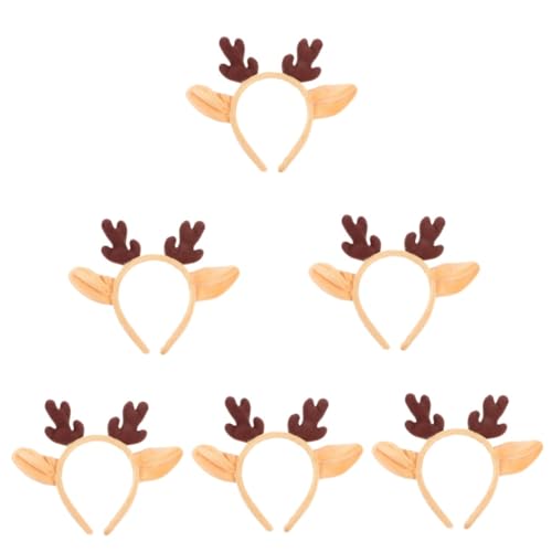 FRCOLOR 6 Stk Stirnband Stirnband kinder haarschmuck haarspange weihnachten Weihnachtsgeweih-Stirnband Weihnachtsfeier Haarband Festival-Stirnband-Requisite Weihnachtshaarschmuck Plüsch von FRCOLOR
