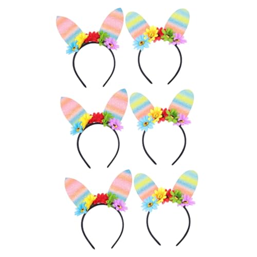 FRCOLOR 6 Stk Stirnband ostern haarschmuck Hochstuhl-Banner Haarreifen camoing kinder ostergeschenke Osterhaarband Ostern Requisiten Hasen Ohren Kopfbedeckung kleine Chrysantheme Plastik von FRCOLOR