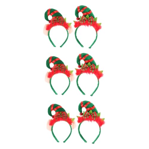 FRCOLOR 6 Stk Weihnachtsstirnband/Haarband Elfen-Stirnbänder für Frauen elfenohr haarband kopfschmuck weihnachten weihnachts kopfschmuck Weihnachts-Haarschmuck Weihnachtsmütze-Stirnband von FRCOLOR