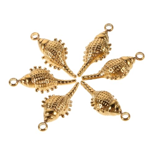 FRCOLOR 6 Stück Conch Edelstahl Anhänger Hautfreundlich Leicht Vielseitig für Schmuckherstellung Geeignet für Halsketten Armbänder Ohrringe und Schlüsselanhänger Modisches Accessoire für von FRCOLOR