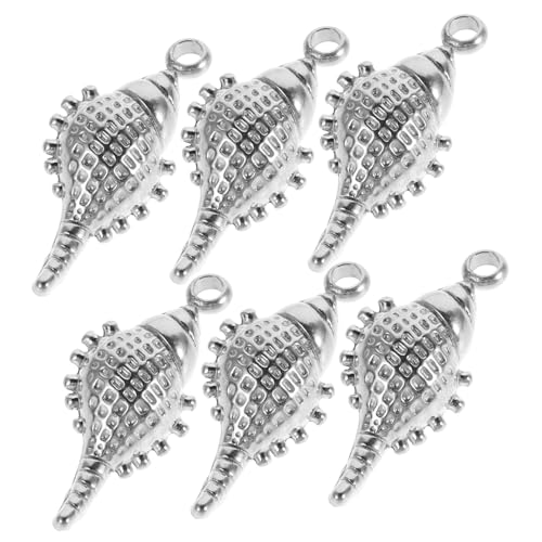 FRCOLOR 6 Stück Edelstahl Muschel Anhänger Schmuckanhänger für DIY Schmuckherstellung Charms für Halsketten Armbänder Ohrringe und Schlüsselanhänger Leichte Tragbare Accessoires von FRCOLOR