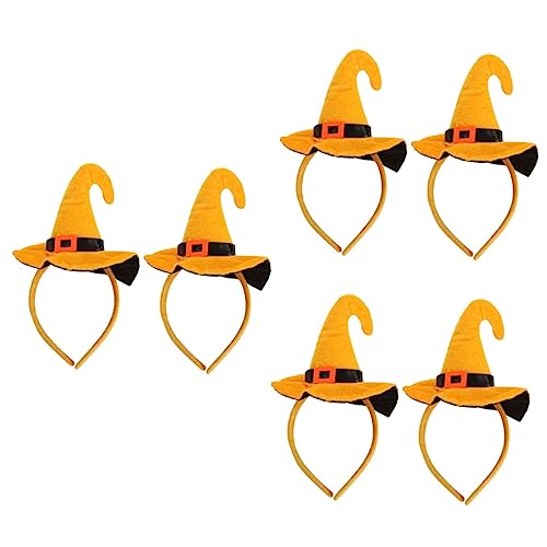 FRCOLOR 6 Stk Gelber Haken Hut Stirnband Kinderhalloween-stirnband Halloween- -stirnband Kürbishut Kürbis-kopfschmuck Halloween-hut-haarband Honig Samt Kleidung Kleinkind Knopf von FRCOLOR