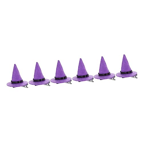 FRCOLOR 6 Stk Halloween-haar-accessoires Party-hexenhut Halloween Kostüm Hexenhüte Haar Einclipsen Halloween-zaubererhut Frauen Hexenhut Violett Vliesstoff Cosplay Fräulein Hexen Hut von FRCOLOR