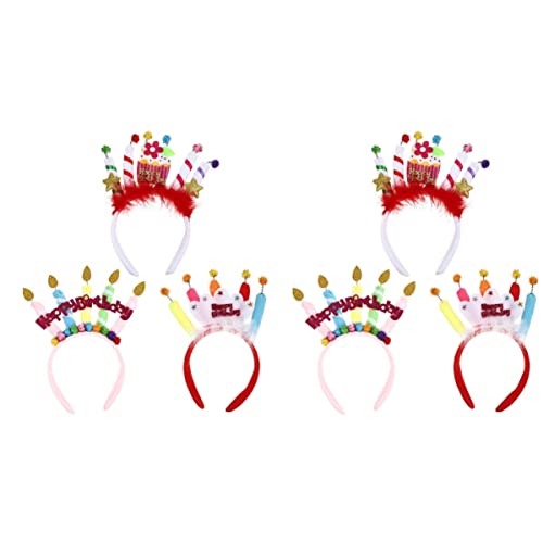 FRCOLOR 6 Stück Happy Birthday Happy Birthday Regenbogen Geburtstagsstirnband Mädchen Geburtstagskrone Kerzen Stirnband Krone von FRCOLOR