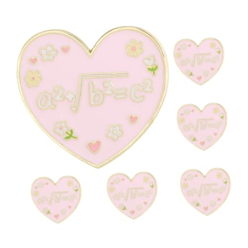 FRCOLOR 6 Stück Herzbrosche aus Langlebiger Legierung mit Englischen Buchstaben Vielseitige Anstecknadel für Mäntel Schals Pullover und Taschen Leichter Schmuck für Hochzeit Valentinstag von FRCOLOR