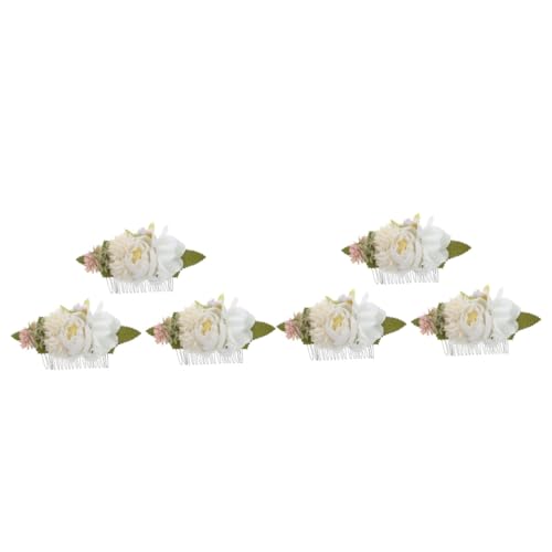 FRCOLOR 6 Stück Kamm Hochzeit Haarschmuck Für Frauen Haarschmuck Für Frauen Haarkammklammern Haarklammern Für Mädchen Dekorative Haarkämme Mädchenhaarklammern Haarkamm Pp Weiß von FRCOLOR