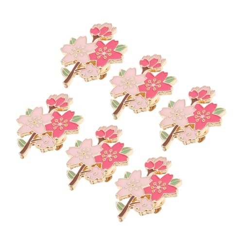 FRCOLOR 6 Stück Kirschblüten Brosche Blumenbrosche Anstecknadel Kleidung Blumenbrosche Kirschnadel Legierung Etikettennadel Kawaii Brosche Rucksack Süße Anstecknadeln Cartoon von FRCOLOR
