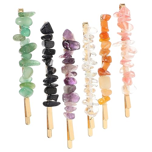 FRCOLOR 6stücke Edelstein Haarnadeln Metall Haarklammern Mit Natürlichen Schmuck Für Und Mädchen Für Haararten Und Anlässe Langlebig Und von FRCOLOR