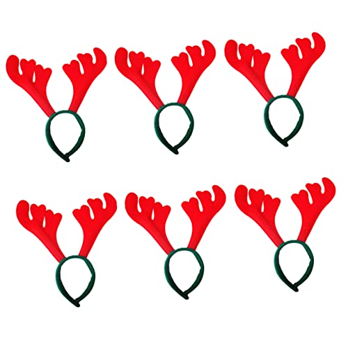 FRCOLOR 6st Entzückender Weihnachtskopfschmuck Haarband Für Weihnachten Tier-stirnband Hirschohr Stirnband Haarband Für Weihnachtsfeiern Weihnachtshaarreifen Elch Geweih Kleidung Fräulein von FRCOLOR