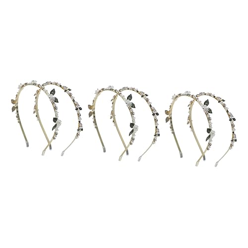 FRCOLOR 6 Stück Kristall-Blumen-Stirnband Diamant-Kopfschmuck Sommerdekoration Perlen-Tiara Kopfschmuck Schmuck Verschleißfeste Haarreifen Wiederverwendbares Haarband von FRCOLOR