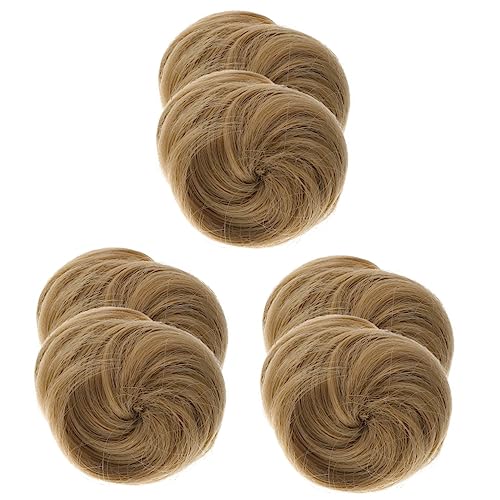 FRCOLOR 6 Stk Kugelkopf-kreis-perücke Damen Perücken Donut-haarknoten Haarschmuck Kopfbedeckungen Für Damen Glatte Haarperücke Haarknoten Seil Haarteil Hochzeit Braut Hochtemperaturdraht von FRCOLOR