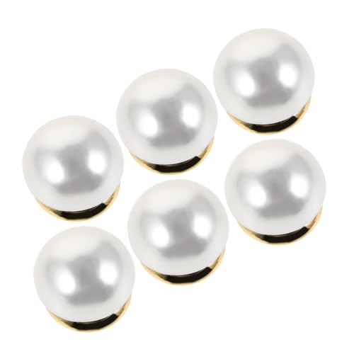 FRCOLOR 6 Stück Magnetische Perlenbroschen Nähen Weiße Sicherheitsknöpfe zum Schutz vor Aussehen Kleidungsklammern mit Stabilem Halt für Hemden Kleider und Zarte Stoffe von FRCOLOR