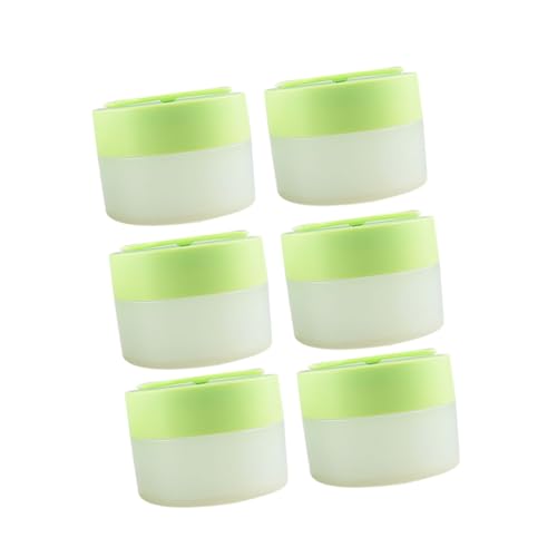 FRCOLOR 6 Stück Nachfüllbare Kunststoff Creme Behälter mit Deckel und Löffel Rundes Design für Lotion und Makeup Proben für Reisen und Tägliche Nutzung von FRCOLOR
