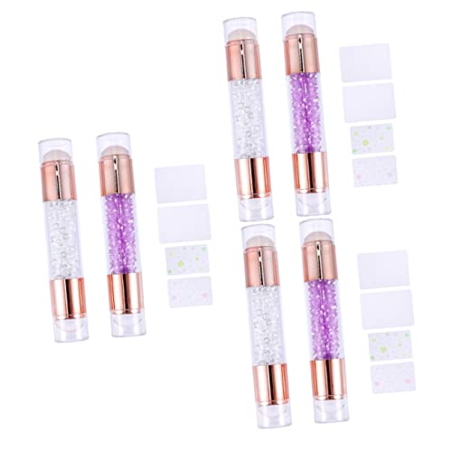 FRCOLOR 6 Stk Nagelstempel Stempel Für Nagelsiegel Nagelwerkzeug Mit Französischer Spitze Nagelwerkzeuge Aus Silikon Maniküre-nagelprägung Schaber-set Selbstgemacht Violett Kieselgel von FRCOLOR