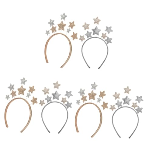 FRCOLOR 6 Stück Pentagramm Stirnband Bezaubernde Haarreifen Weihnachts Haar Accessoires Mädchen Haar Accessoires Funkelnde Neujahrs Haar Accessoires Sterne Kopf Glitzerndes Stern von FRCOLOR