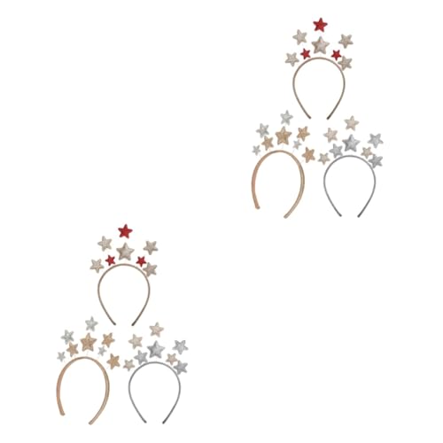 FRCOLOR 6 Stück Pentagramm Stirnband Für Kindergeburtstag Kinder Outfits Kinder Kopfhörer Stern Haarband Kinder Cosplay Kostüm Mars Stirnband Antenne Fünfzackiger Stern von FRCOLOR