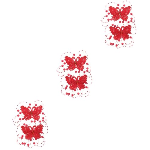 FRCOLOR 6 Stück Spitze Schmetterling Haarspange Damen Haarspangen Perlen Haarnadel Mädchen Haarschmuck Mädchen Haarspange Dekorative Haarspangen Mädchen Haarspangen Haarnadel Legierung von FRCOLOR