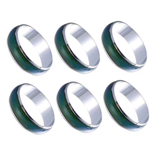 FRCOLOR 6 Stück Stimmungsringe Temperaturempfindliche Farbwechselringe für Jungen Mädchen Emotionserkennung Sicherer Komfort Party Accessoires von FRCOLOR