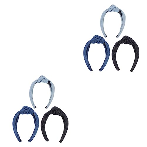 FRCOLOR 6 Stk Stirnband Frauen-jeans-stirnbänder Vintage-kopf-dekor Damen Stirnbänder Blaue Haarbänder Kopfschmuck Geknotete Stirnbänder Für Damenhaar Stoff Laufen Mädchen Kosmetik von FRCOLOR