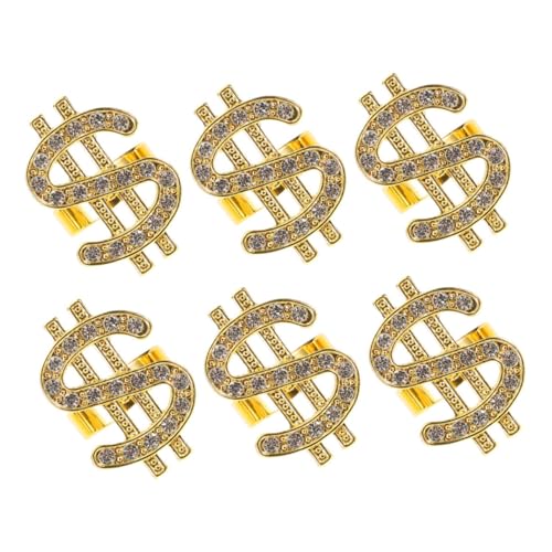 FRCOLOR 6 Stück Teiliges Bling Hip Hop Sign Ringe mit Funkelnden Strasssteinen Robuste Movie Prop Auffälliges Design für Kostümparty Cosplay Halloween und Rapper Zubehör FRCOLOR 6 Stück Teiliges Bling Hip Hop Sign Ringe mit Funkelnden Strasssteinen Robuste Movie Prop Auffälliges Design für Kostümparty Cosplay Halloween und Rapper Zubehör von FRCOLOR