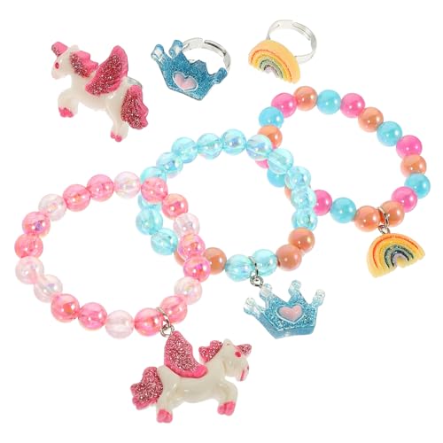 FRCOLOR 6 Stück Teiliges Cartoon Armbänder mit Bunten Perlen und Anhängern Handgefertigt als Geschenk für Mädchen Geeignet für Partys und Alltag von FRCOLOR
