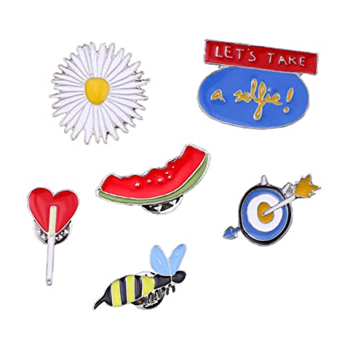 FRCOLOR 6 Stück Teiliges Cartoon Broschen mit Biene Daisy Herz und Wassermelone aus Langlebiger Legierung Vielseitig für Kleidung Taschen Hüte und Schals Modisch und Leicht als FRCOLOR 6 Stück Teiliges Cartoon Broschen mit Biene Daisy Herz und Wassermelone aus Langlebiger Legierung Vielseitig für Kleidung Taschen Hüte und Schals Modisch und Leicht als von FRCOLOR
