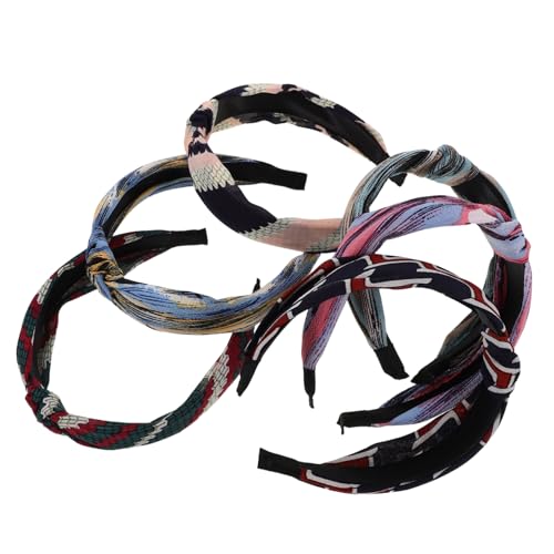 FRCOLOR 6 Stück Teiliges Damen Haarband Knotted Wide Headbands mit Modischem Knoten Weiche Verstellbare Stirnbänder in Mehreren Farben für Sport Yoga Makeup und Partys von FRCOLOR