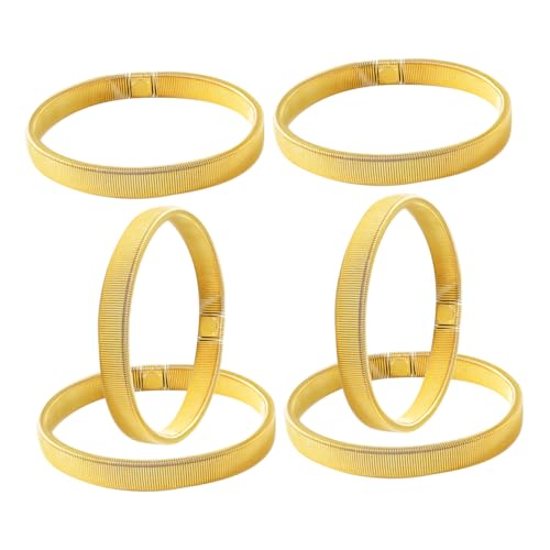 FRCOLOR 6 Stück Teiliges Elastisches Metallarmband für Herren Verstellbarer Goldener Federring Anti rutschfester Ärmelhalter Stylische Armspange Vielseitiges Armband für Männer und Frauen von FRCOLOR