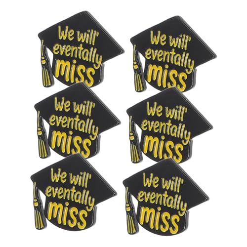 FRCOLOR 6 Stück Teiliges Graduation Broschen Doktorhut Emaille Anstecker mit Englischer Langlebige Zinklegierung Vielseitig für Kleidung und Rucksack Stilvolles für Schüler Studenten von FRCOLOR