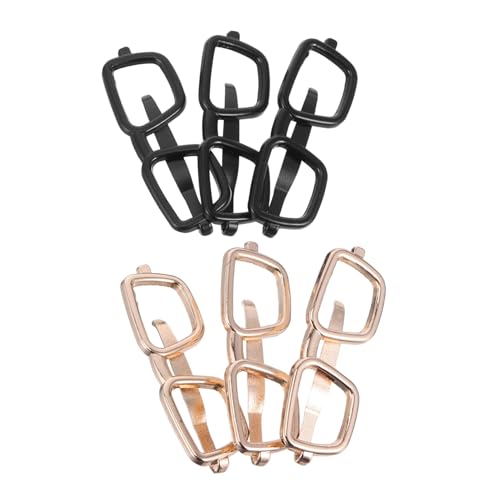 FRCOLOR 6 Stück Teiliges Herren Krawattenklammern Metall Brillenförmige Stabile Business Hemdklammern für Formelle Anlässe Verschleißfeste Krawattenhalter für Meetings und Büro von FRCOLOR