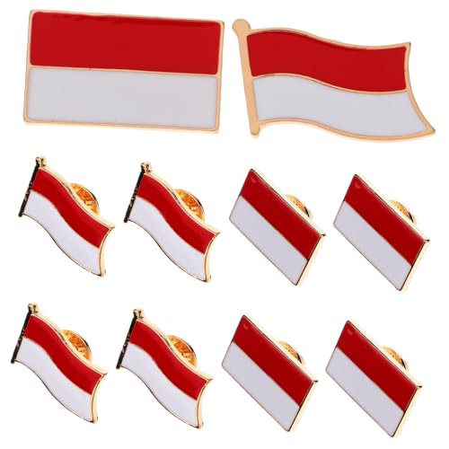 FRCOLOR 6 Stück Teiliges Indonesien Flaggen Anstecknadeln Metall Broschen für Männer Revers Pins Kleidung Zubehör Party Schmuck von FRCOLOR