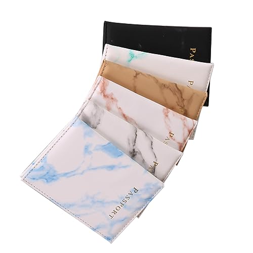 FRCOLOR 6 Stück Teiliges Passport mit Marmor Muster PU Reisepass Halter für Männer Frauen Hellblau Bronze Rot Praktischer für Reisen von FRCOLOR