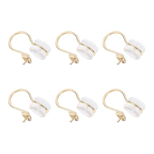 FRCOLOR 6 Stück Teiliges Silikon Ohrclip Damen frei von Ohrloch DIY Ohrring Converter mit Perlenhalter Bequeme Ohrclips zum Einfachen Tragen Unsichtbar und Hautfreundlich von FRCOLOR