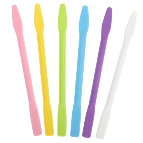 FRCOLOR 6 Stück Teiliges Silikon Rührstäbe Wiederverwendbare Mischstäbe für Gesichtsmaske DIY Make Up Rührgerät Weich und Verschleißfest für Gesicht Wiederverwendbar Zufällige Farbe von FRCOLOR