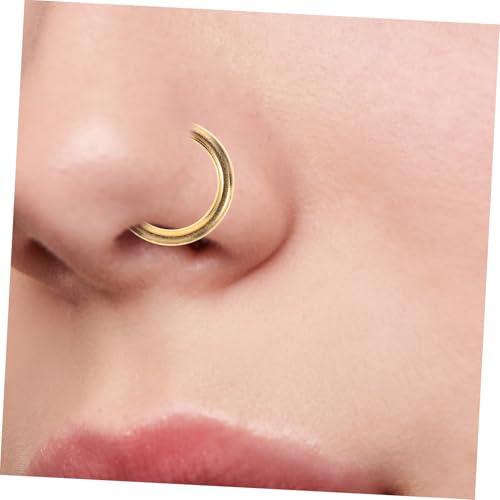 FRCOLOR 6 Stück Teiliges Sterlingsilber Nasenpiercing Offener Ring in Gold Verschiedene Modische Nose Hoops Schmuck für Damen Vielseitig als Nasen und Ohrpiercing Geeignet von FRCOLOR
