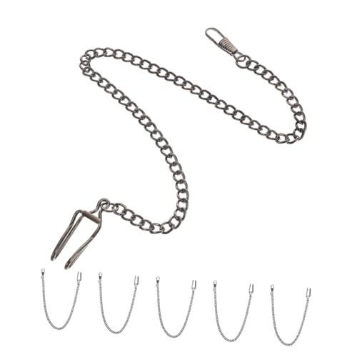 FRCOLOR 6 Stück Teiliges Taschenuhrkette Set aus Robustem Legierungsmetall Vintage Stil mit Einfachem Befestigen Vielseitig für Herren Business und Abendgarderobe Elegante Uhrenkette von FRCOLOR