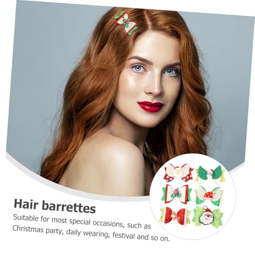 FRCOLOR 6 Stück Teiliges Weihnachts-haarklammern mit Glattem Oberflächen-bogen Fest Sitzend Rostfrei Bunter Haarschmuck für Damen und Mädchen für Weihnachten Partys Cosplay und Festliche von FRCOLOR