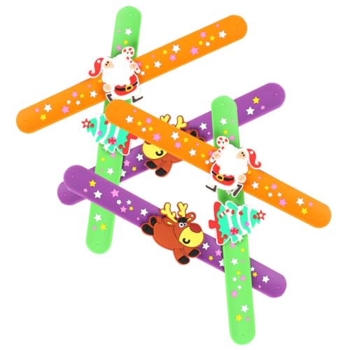 FRCOLOR 6 Stück Teiliges Weihnachts-schnapparmband aus Weichem Silikon Flexible Armbänder mit Niedlichem Weihnachtsdesign Leicht Langlebig und Bequem für Party-mitgebsel von FRCOLOR