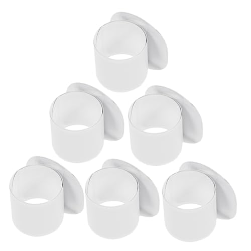 FRCOLOR 6 Stück Teiliges Weißes DIY Slap Armband Leichte PVC Klatscharmbänder zum Bemalen und Gestalten Strapazierfähige Blanko Schnapparmbänder für Partyspaß von FRCOLOR