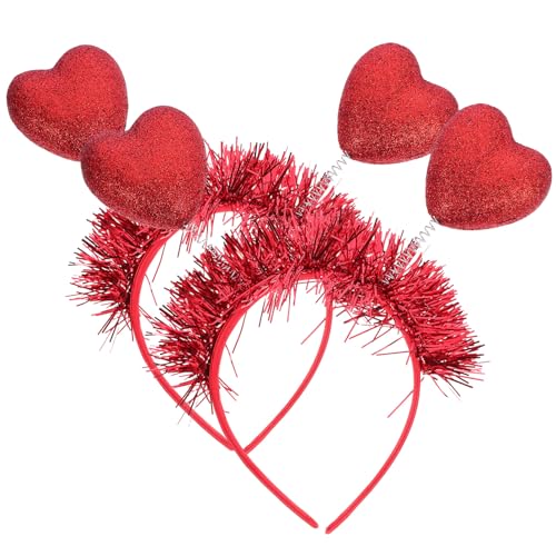 FRCOLOR 6 Stück Valentinstag-Herz-Stirnbänder Mit Pailletten Hör-Stirnbänder Herzen Kopfbopper Glitzer-Herz-Haarband Geschenk Für Neujahr Valentinstag Hochzeit Geburtstag von FRCOLOR