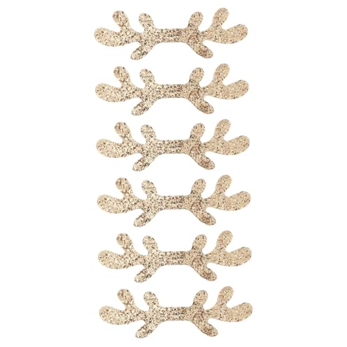 FRCOLOR 6 Stück Weihnachts Geweih Haarreif mit Glitzer Glanz Langlebige Realistische Rentierhörner für DIY Haarband Handliches Bastelzubehör für Festliche Kopfschmuck Dekoration von FRCOLOR