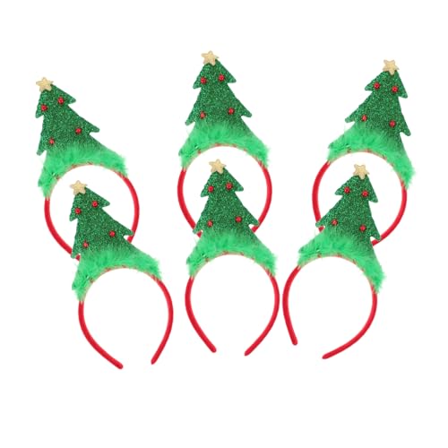 FRCOLOR 6st Weihnachtsbaum-stirnband Weihnachtsbaumkostüm Stirnbänder Für Die Weihnachtsstirnband Kopfbedeckung Für Die Weihnachtsfeier Hüte Kappen Stoff Damen Erwachsener Weihnachtsmütze von FRCOLOR