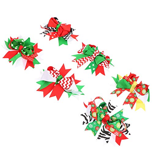 FRCOLOR 6stücke Teiliges Weihnachts-bowknot Haarklammern Für Mädchen Haaraccessoires Für Partys Und Festliche Anlässe Haarschmuck-dekoration von FRCOLOR
