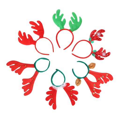 FRCOLOR 6stücke Teiliges Weihnachts-haarband Mit Rentiergeweih Lustige Weihnachts-kopfbedeckung Für Erwachsene Für Partys Cosplay Und Festliche Anlässe von FRCOLOR