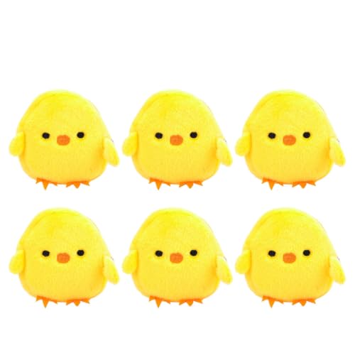 FRCOLOR 6 stücke Gelb Huhn Münze Geldbörse Tier Plüsch Münze Tasche Münzwechsel Geldbörse Frühling Ostern Party Gefälligkeiten Reise Geldbörse Wristlet Reißverschluss Tasche Brieftasche Kleine Tasche von FRCOLOR