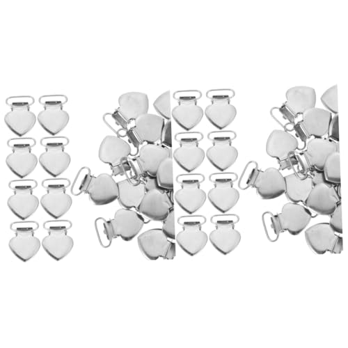 FRCOLOR 60 Stk Pfirsich-herz-entenschnabel-clip Hosenträger Für Kinder Männer Hosenträger Hebegurte Für Männer Fäustlinge Metall Blatthalterbefestigungen Hosenträgerclips Schnullerbandclip von FRCOLOR