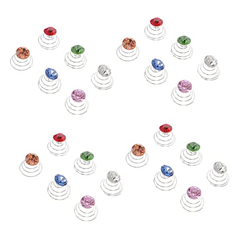 FRCOLOR 60st Braut-spiralclips Strasssteine ​​für Haare Kristallhaar-spiralclips Haar-edelstein-stempel Kristall-twisters-haar Wirbel Haar Twists Eisen Haarschmuck Fräulein Hochzeit von FRCOLOR