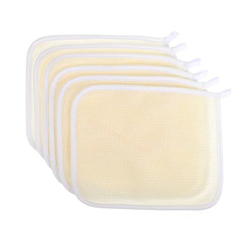 FRCOLOR 6St Badetuch Duschen Duschhandschuhe Peeling tiefes Peeling Dusche Luffa Peeling-Mesh-Seifenbeutel travel towel gesichtsreinigungstücher Körperwäscher Peeling-Handtuch PSA Beige von FRCOLOR