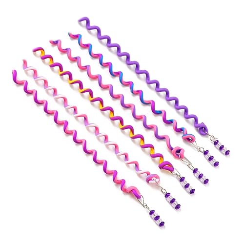 FRCOLOR 6st Haar-diy-accessoire Haarspirale Haarspange Zubehör Für Spiralhaarwerkzeuge Geflochtenes Haargummi Haarband Aus Gummi Haarband Aus Seil Clip Mädchen Violett Elastisch Haarring von FRCOLOR